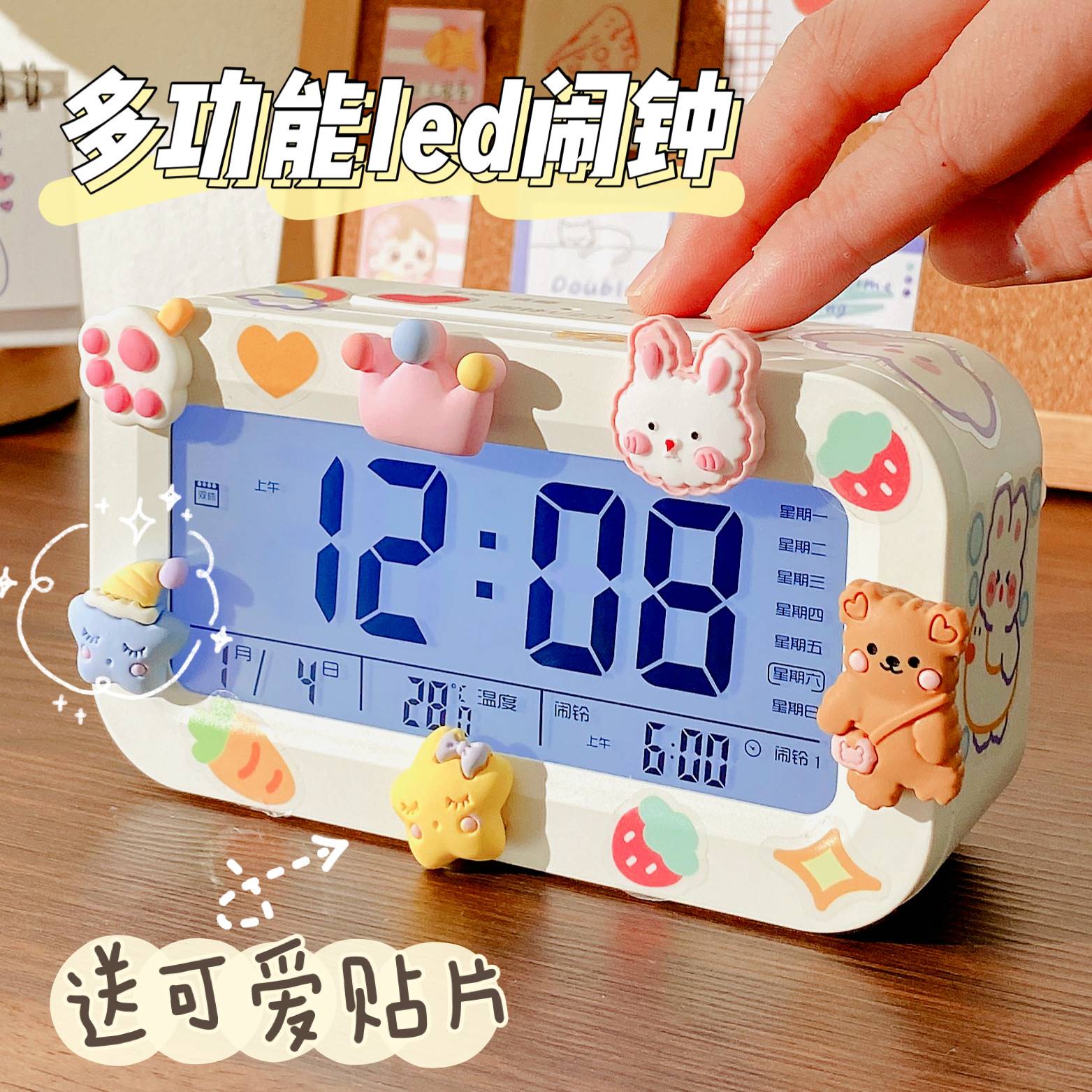 Electronic Calendar Desktop Alarm Clock Creativity Personality Trends Fashion Nets Red Art Pendulum decoration Living room Desktop clocks-Taobao