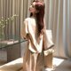 Korean-Style Lace Patchwork Long-Sleeve Shirt and High-Waisted Wide-Leg Pants Two-Piece Set for Women, 2026 Spring/Summer New Elegant Outfit