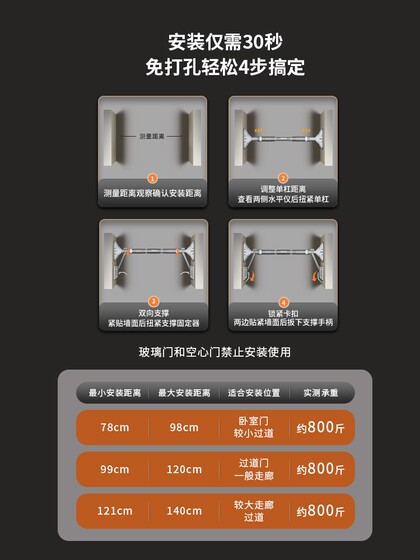 Snd Double Support Pull-Up Bar for Door, Home Use, Children's No-Drill Pull-Up Device, Indoor Home Reinforcement Upgrade