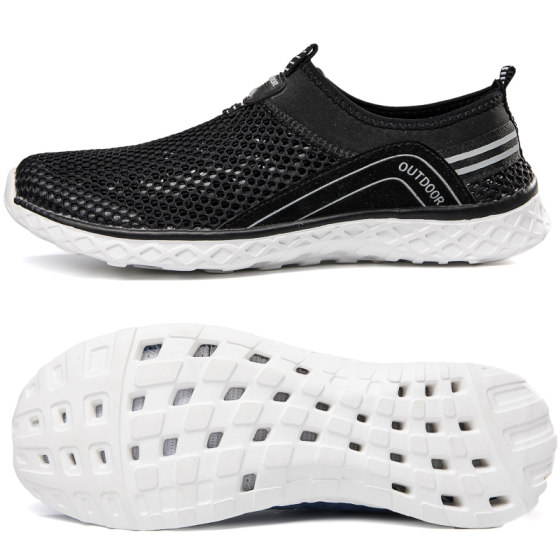 镂空透气鞋底有洞带孔男鞋户外运动凉鞋涉水溯溪休闲网眼女鞋男式