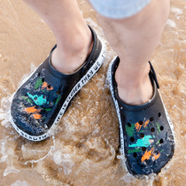 Croc shoes mens sandals mens trendy outdoor wear personalized non-slip sandals mens trendy Korean summer beach shoes for men