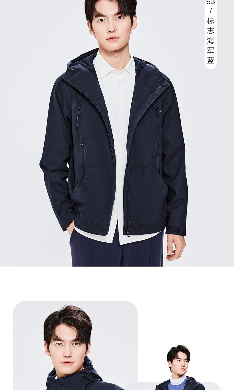 [Clearance] Giordano Jacket Men's Autumn and Winter Workwear Wind Slant Pocket Hooded Thin Jacket Men 01070720