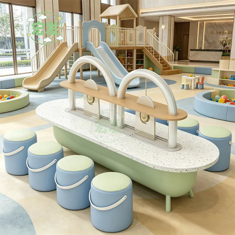 Sales Office Building Block Table Game Toy Table Chair Set Children's Learning Elevated Writing Desk Graffiti Table Furniture