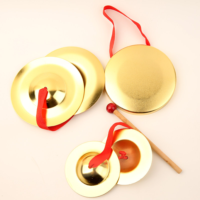 Children's three-and-half-props bronze gong-drum kit kindergarten Orff percussion instrument bronze-cymbal-gongs 3-and-a-half