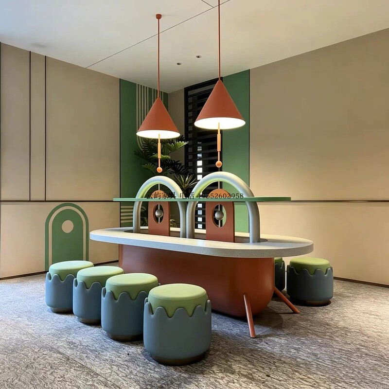 Children's Tables and Chairs in the Mezzanine Area of the Sales Office, High-End Hotel, Residential Community, Bookstore Reading Area, Hand-Painted Tables, Study Tables Children's Tables and Chairs in the Mezzanine Area of the Sales Office, High-End Hotel, Residential Community, Bookstore Reading Area, Hand-Painted Tables, Study Tables