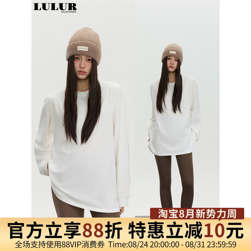 Lulur Is a Versatile Must-Have! Perfect for Layering in Autumn and Winter! White Loose-Fitting Long-Sleeved T-Shirt Lulur Is a Versatile Must-Have! Perfect for Layering in Autumn and Winter! White Loose-Fitting Long-Sleeved T-Shirt