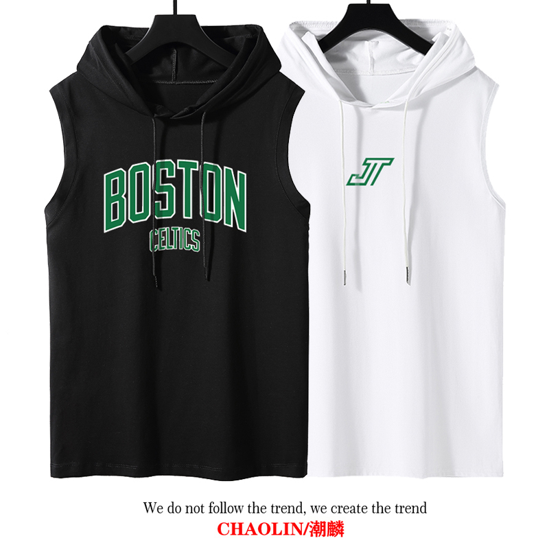 Celtics T-Shirt Jersey Basketball Shooting Training Uniform Green Army Championship Jayson Tatum Sleeveless Hooded Vest Celtics T-Shirt Jersey Basketball Shooting Training Uniform Green Army Championship Jayson Tatum Sleeveless Hooded Vest