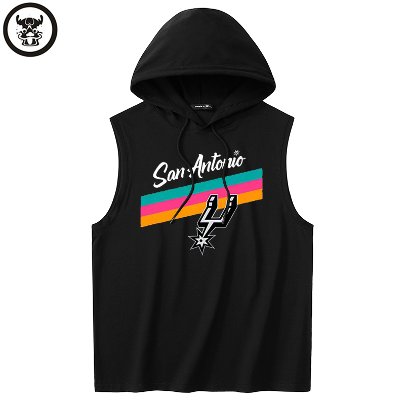 San Antonio Spurs Sleeveless T-Shirt Hooded Vest Training Uniform Basketball Fox Vassallo