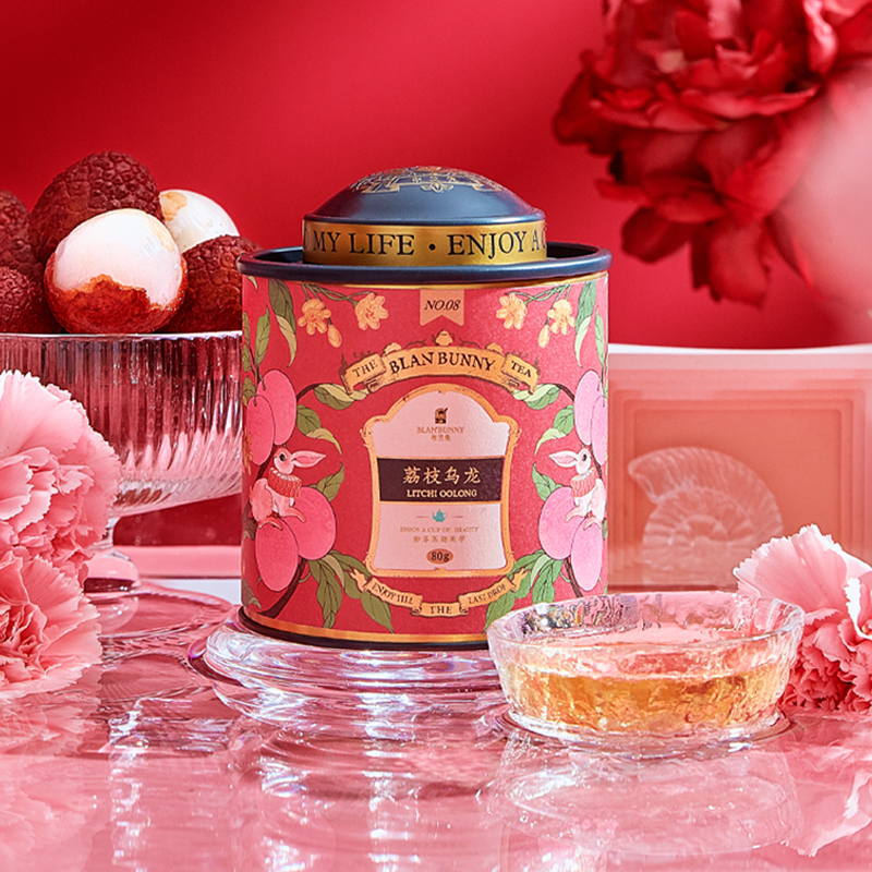 Blanrabbit's Tea Lychee Oolong Tea Canned Tea Lychee Taste Cold Tea Nets Red Flowers Fruits Tea Combined Flower Tea