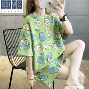 . Mùa hè 2020 mới dài vừa lỏng tay t-shirt mùa hè của phụ nữ Hàn Quốc phiên bản của tội lỗi sinh viên nửa tay áo d-shirt đầu