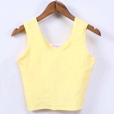 . Mùa hè trang phục ngắn cởi khuy đầu tay t-shirt thể thao lưng cao bên ngoài mặc một sling nhỏ cô gái vest