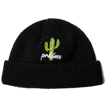 PRBLMS tide brand cactus LOGO embroidery chapter melon skin cold hat winter new street warm short knit hat
