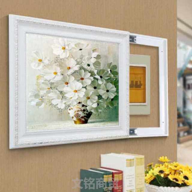 Light luxury wall painting Distribution box with wall clock Background painting Decorative painting Japanese high-grade hanging painting Nordic Sliding Chinese style