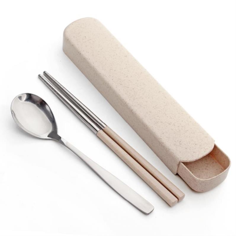 Stainless Steel Cutlery Sets Children Drawer Sanitary Spoon Box Single Items Box Elementary School Students Eat Dinner