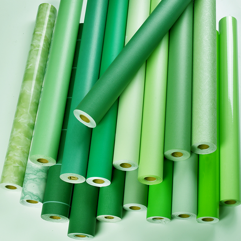 Green Stickers Waterproof and Moisture-Proof Warm Bedroom Wallpaper Self-Adhesive Dark Green Background Wall Wallpaper Dormitory Bedroom Wall Stickers