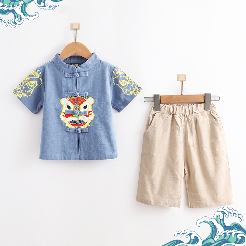 Boy Han clothes summer clothing children Tang suit Chinese wind superimmortal ancient clothes baby age gown gown boy nation underserved