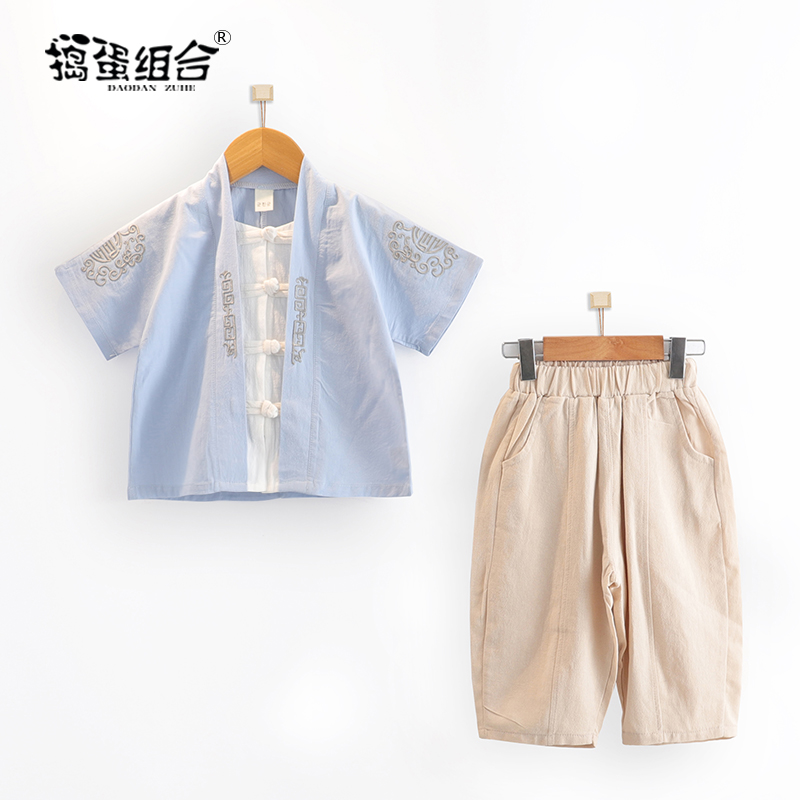 Boy to persuade Chinese wind summer thin young master Tangwei national performance clothing baby dress