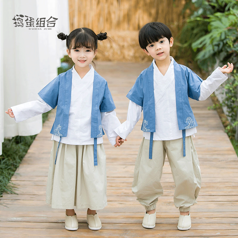 Children Handsuit Boy China Wind Guodied Children's Costume Don Dress National Wind Suit Girl Super Fairy skirt