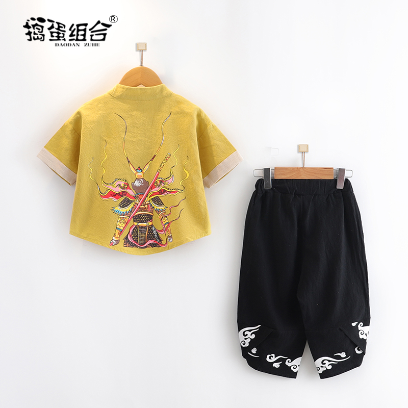 Children's Hanfu boys summer thin baby Hanfu short-sleeved Chinese style ancient costume handsome children's clothing handsome young master clothes