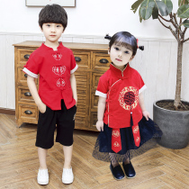 Summer thin Childrens Tang Costume Boy Hanfu Baby Girls Gown Girl Superfairy Ancient Dress 61 Performance