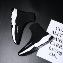 2021 new autumn elastic socks shoes mens high-help couples breathable Mens shoes leisure sports Paris Joker