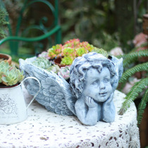 Angel flower pot outdoor decoration gardening ornaments Large diameter fleshy European retro old cute pot creative party
