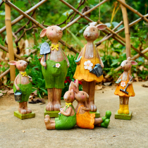 Creative cute rabbit ornaments Resin animal desktop decoration Living room outdoor courtyard Garden balcony Home furnishings