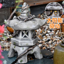 Chinese Style Zen Courtyard Decoration Solar Lamp Palace Lamp Swing Piece Retro Outdoor Terrace Day Style Garden Furnishing