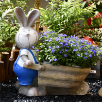 Balcony Decorated Top Floor Arrangement Creative Rabbit Flower Pot Big personality Multi-meat potted basin instrumental garden Animal rocking pieces