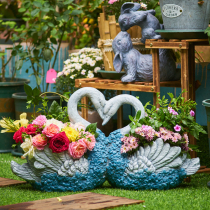 Potted succulent green dill swan flower pot creative personality garden decoration Courtyard living room decoration Lucky home accessories