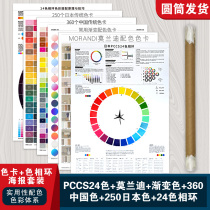 24 color circle principle and technique color matching Morandi color card paper poster cmyk color card book Japanese Chinese International Traditional color system rgb color wheel printing paint color