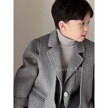 Bora Korean mens and womens woolen coats autumn and winter clothing for small and medium-sized babies new thickened high-end suit jackets