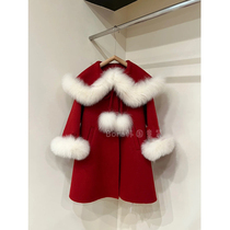 Bora Korean girls fashionable and trendy woolen coats for spring and summer small and medium-sized babies 2024 new coats are handsome