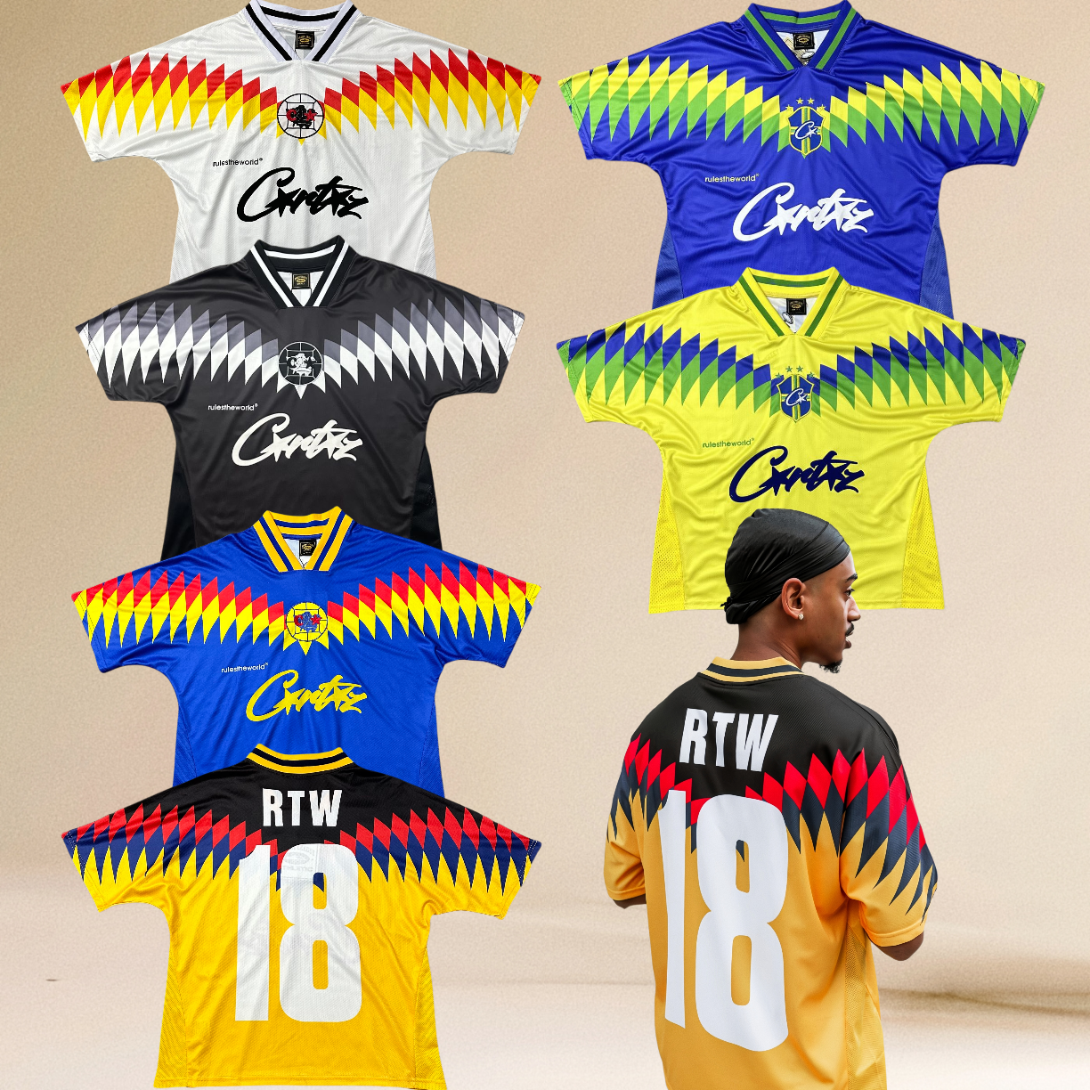 CRTZアルカトラズメッシュコントラストカラージャージTシャツ正しいバージョンルーズカジュアル西海岸アメリカンストリート半袖トレンド