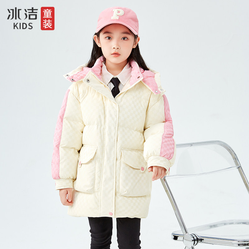 Ice - clean 2022 winter new childhood down jacket in the childhood fashion lady thickened warm duck - duvet coat