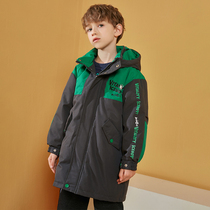 Ice Cleaning 2022 Winter Boy New Childrens Down Clothes Mid-Length CUHK Fairytale White Duck Suede Warm Jacket