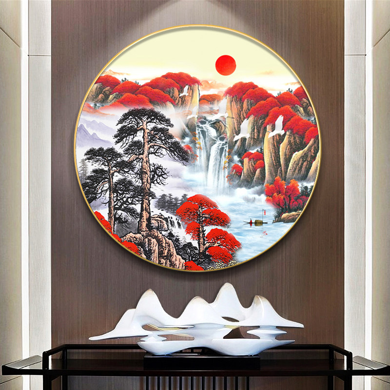 5d diamond painting 2022 new full drill Hung-run When head round hanging living-room landscape scenery yourself with diamond embroidery