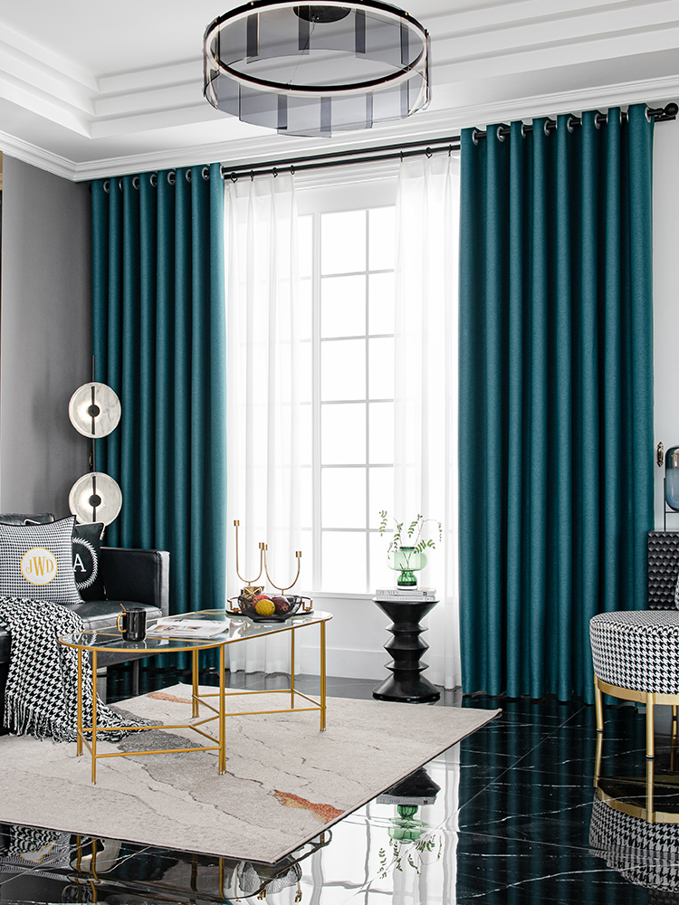 Sunshade cloth curtain shading full shading 2020 new living room high-end atmosphere bedroom thickened cotton and hemp hook type