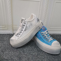 High quality SMFK retro color rubbed old dirty shoes spring and summer new thick-soled skateboard shoes cross canvas shoes for women