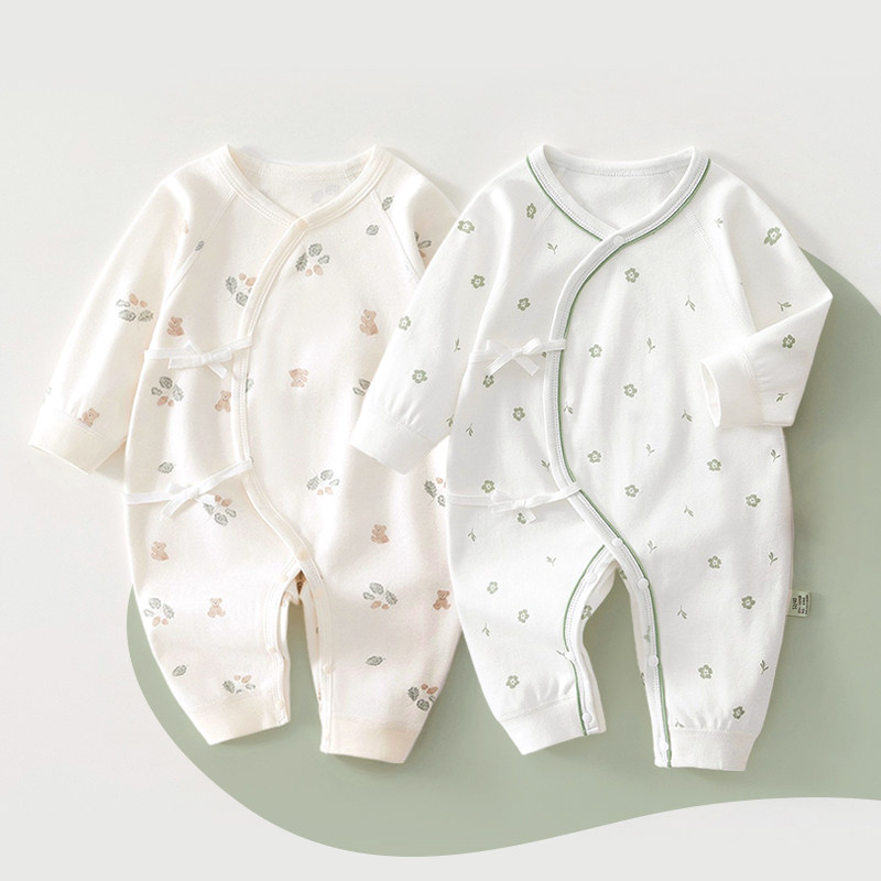 All-Cotton Newborn Monk-Style Clothing, Baby Clothes, Autumn Romper, Soft Long-Sleeve Sleepwear, Baby Jumpsuit, Two-Piece Set — 5