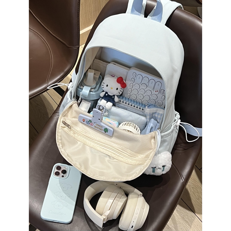 Solid Color Girl's Backpack School Bag 2025 New Model Large Capacity Junior High and High School Student Campus Backpack High Appearance Value Simple