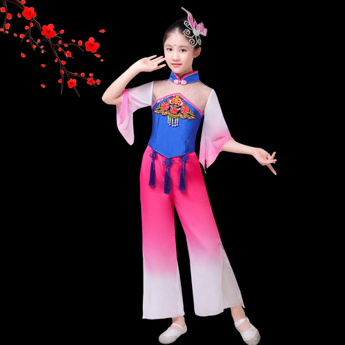 chinese classical dance performance costumes for girls Yangko Costume National Dance Costume water sleeve modern umbrella dance dresses