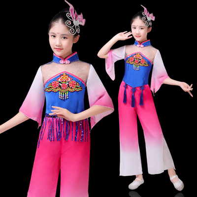 chinese classical dance performance costumes for girls Yangko Costume National Dance Costume water sleeve modern umbrella dance dresses