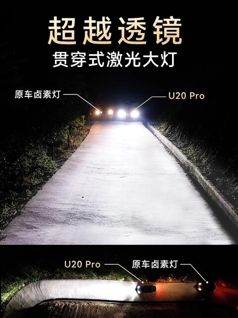Car Led Laser Headlights with Lenses Modified to Integrate High and Low Beams, Strong Light, Ultra-Bright Spotlight Bulbs