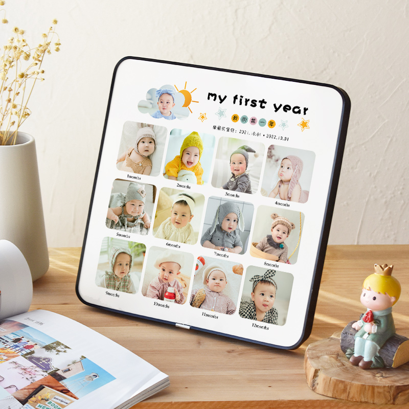 The baby's one year old growth photo frame hangs wall 12 months baby photo commemorating the 12th house grade 9 custom stand