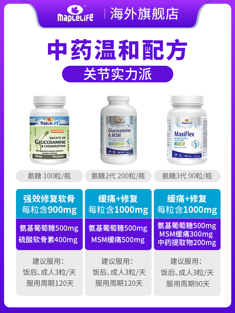 美柏莱氨糖软骨素MSM200粒