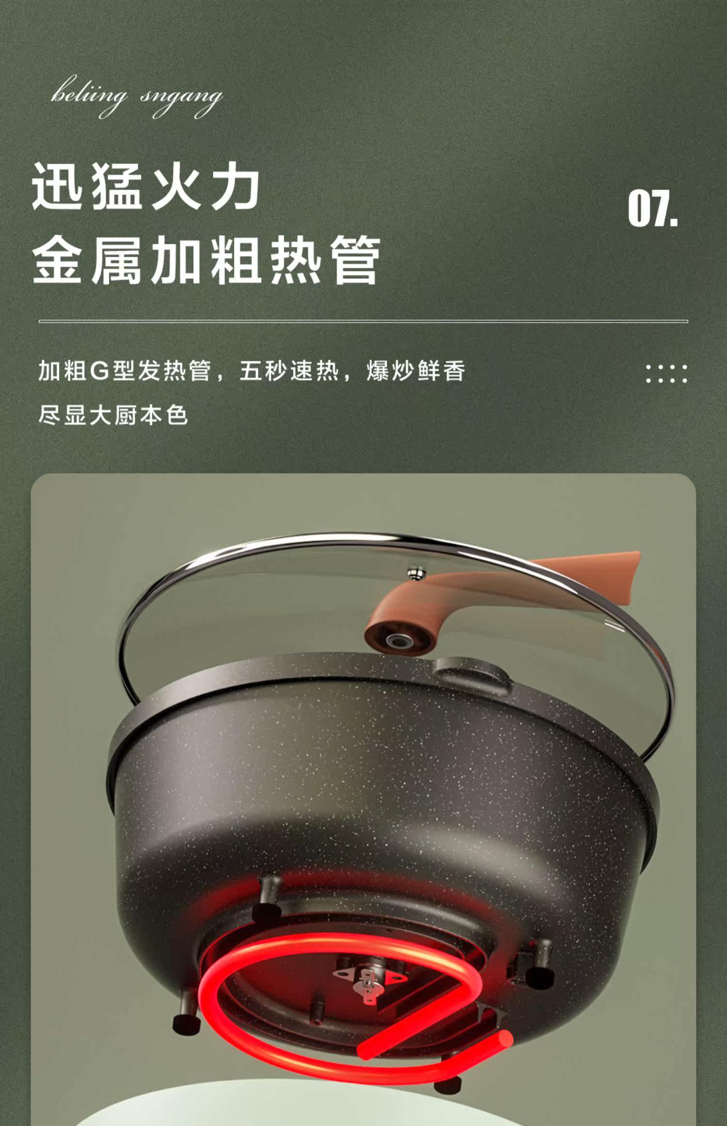 Плиты 奥克斯电炒锅多功能一体锅家用电煮锅小型宿舍炒菜火锅蒸煮煎电锅 AUX