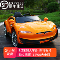 2020 new childrens electric four-wheel car oversized can seat four-wheel drive boys and girls charging remote control toy car