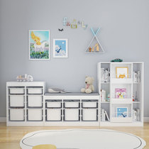 Solid wood childrens toy storage rack bookshelf storage rack floor-standing combination kindergarten baby storage bookcase storage cabinet