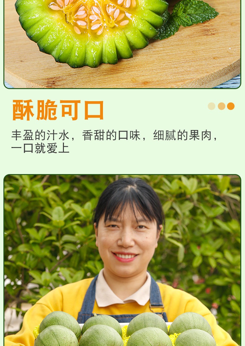帮农日记 山东绿宝石甜瓜 4.5斤（6~9个）天猫优惠券折后￥29.8包邮